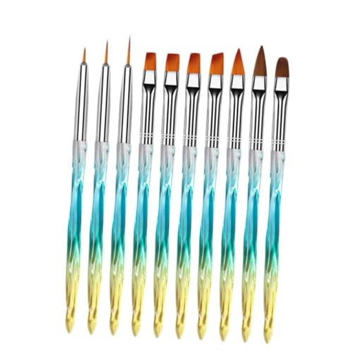 VICASKY 10 Stück Teiliges Nagelkunst Farbverlauf Blau Linienzeichner Stifte für Nail Art DIY Malpinsel mit Ultradünner Spitze Langlebig und Präzise für Filigrane Muster und Details von VICASKY