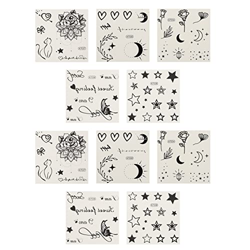 VICASKY 10 Stück Temporäre Tattoos Aufkleber für Erwachsene und Pflanzenmuster Abnehmbar für Feste und Freizeitgestaltung von VICASKY