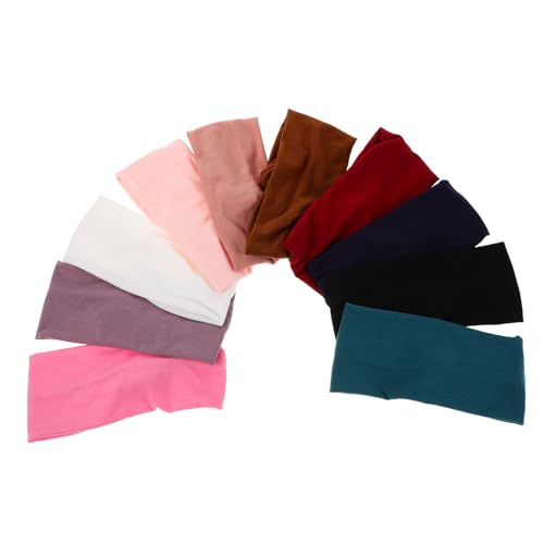 VICASKY 10 Stück Weiche Elastische Stirnbänder mit Modischem Knoten Rutschfest Atmungsaktiv Dehnbar Hautfreundlich für Yoga Sport und Spa Damen Haarbänder in Farben von VICASKY
