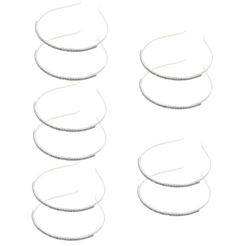 VICASKY 10 Teiliges Dekoratives Haarband mit Perlen und Funkelnden Strasssteinen Eleganter Haarschmuck für Damen Dehnbares Stirnband für Hochzeit Braut Festliche Anlässe und Alltag von VICASKY