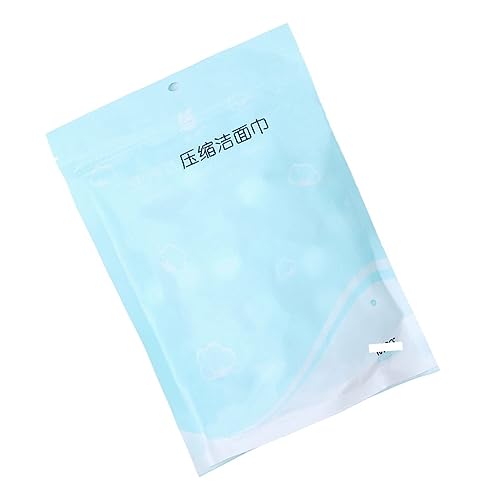 VICASKY 100 Stück Baumwollwaschhandtuch Campinghandtücher Reisehandtuch Tragbares Gesichtstuch Komprimierte Handtücher Tabletten Körper Reisen Fitnessstudio Vlies Sky-blue von VICASKY