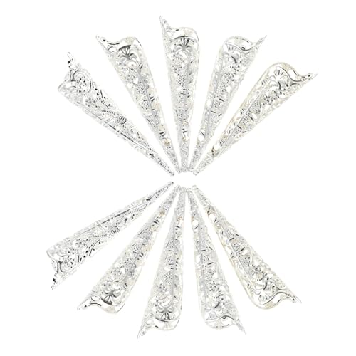 VICASKY 10stücke Hohl Muster Fingernagel Spitze Ring Finger Schutz Tanz Cosplay Accessoires von VICASKY