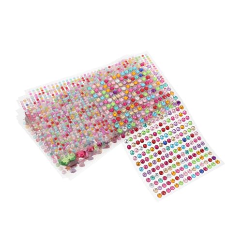 VICASKY 11 Blätter Selbstklebende Acryl Glitzersteine Flache Rückseite Schmucksteine Holografische Bastel Aufkleber für Scrapbooking Gesichtsdekoration und Nagelkunst Funkelnde DIY von VICASKY