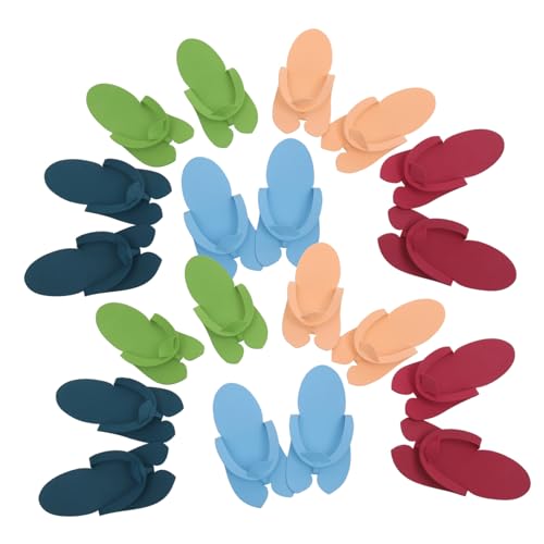 VICASKY 12 Paare Einweg Slipper EVA Leicht Rutschfest Pediküre Hausschuhe Flip Flops für Damen Herren Universalgröße für Spa Hotel Reise Zuhause Zufällige Farbe Zufällige Farbe von VICASKY