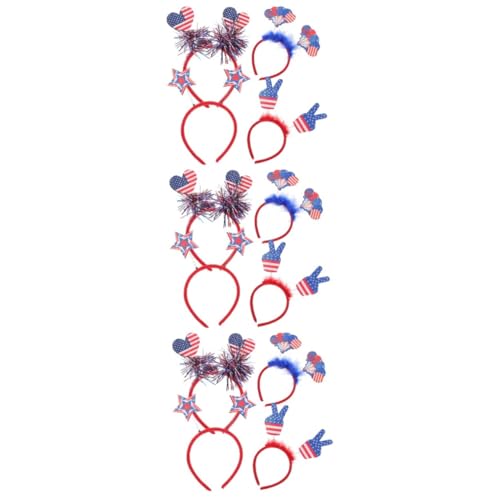 VICASKY 12 Stck. Patriotische Independence Day Stirnbänder mit Us Flaggen Design Leichtes Haarreif Zubehör für Partydekoration und Festival Einheitsgröße für Damen und Herren von VICASKY