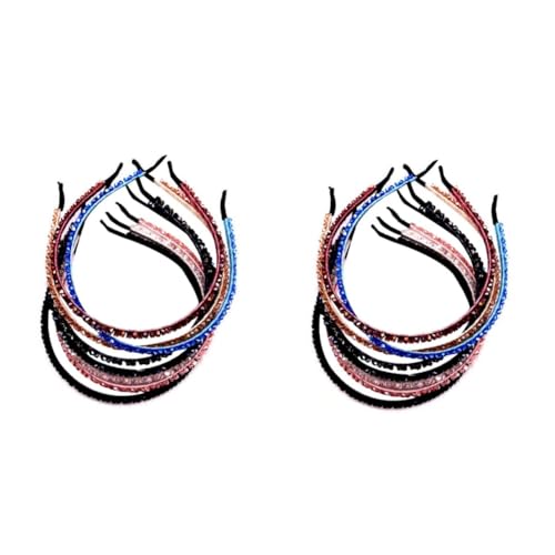 VICASKY 12 Stck. Teiliges Damen Haarband mit Doppelseitigem Strass Dünnes Modisches Stirnband für Frauen und Mädchen Eleganter Haarschmuck für Partys Alltag und Besondere Anlässe von VICASKY