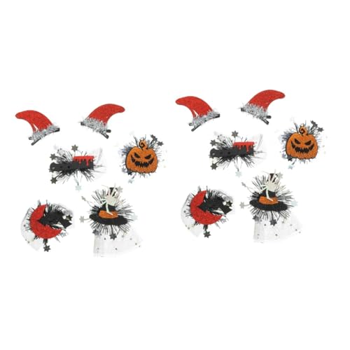 VICASKY 12 Stck. Teiliges Halloween Haarschmuck Kleine Haarspangen mit Cartoon Motiven Bunte Haarklammern für Damen und Vielseitige Kostüm Accessoires für Party Kleidung und Taschen von VICASKY