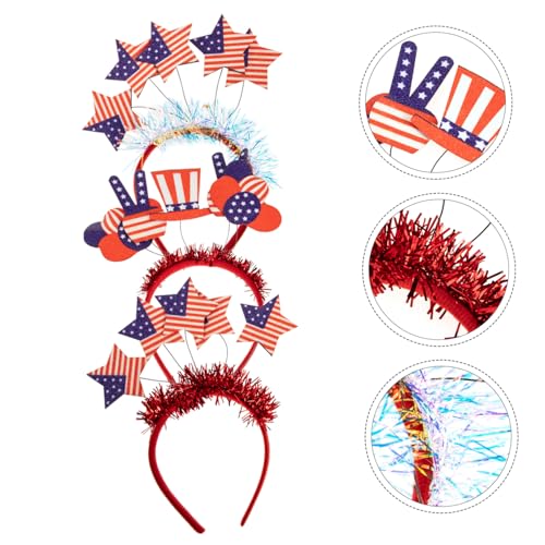 VICASKY 12 Stck. Teiliges Independence Day Haarband Damen Stern Design Haarreifen Party Haarschmuck Feier Zubehör Langlebig Bequem von VICASKY