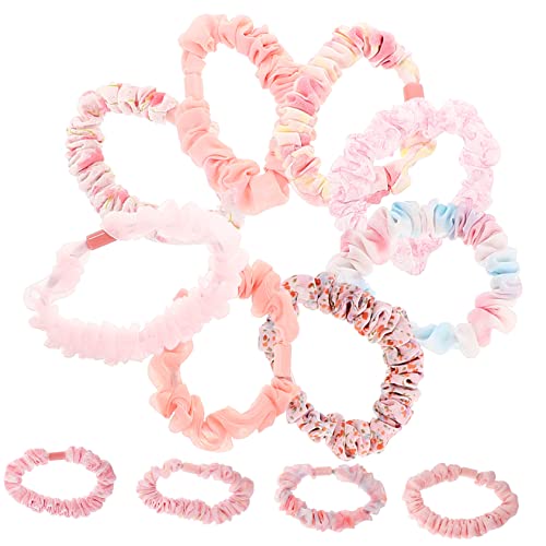 VICASKY 12 Stück Blumenhaarring Haare Haargummi Haarseilband elastische Haarbänder dicke Haarbänder Frauenhaarbänder Haarbänder für Damenhaar Mädchen Haarkrawatte Plastik Rosa von VICASKY