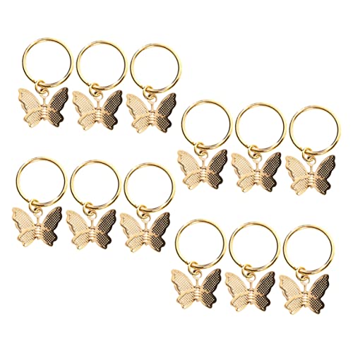 VICASKY 12 Stück Schmetterling Haarschmuck Teiliges Dreadlock Schmuck für Haarflechten Flexible und Anpassbare Haarringe für für Partys und Hochzeiten von VICASKY