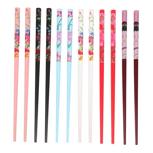 VICASKY 12 Stück Teiliges Chinesische Haarnadeln aus Bambus Handgefertigte Retro Haarstäbchen mit Blumenmuster Leicht und Stabil Eleganter Haarschmuck für Frauen für Hochzeiten Partys und von VICASKY