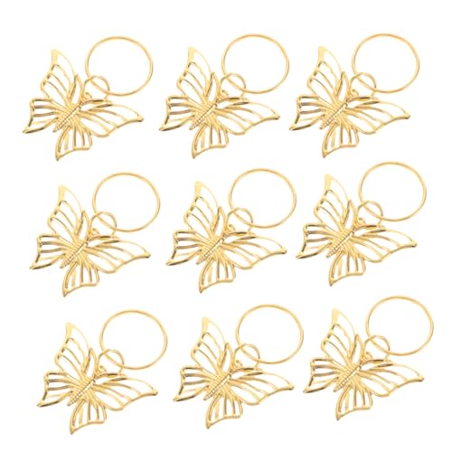 VICASKY 12 Stück Teiliges Goldfarbener Butterfly Haarschmuck für Zöpfe Dreadlock Haarringe mit Elastischem Federsystem Robuste Eisenlegierung Dekorative Schmuckanhänger für Damen und von VICASKY
