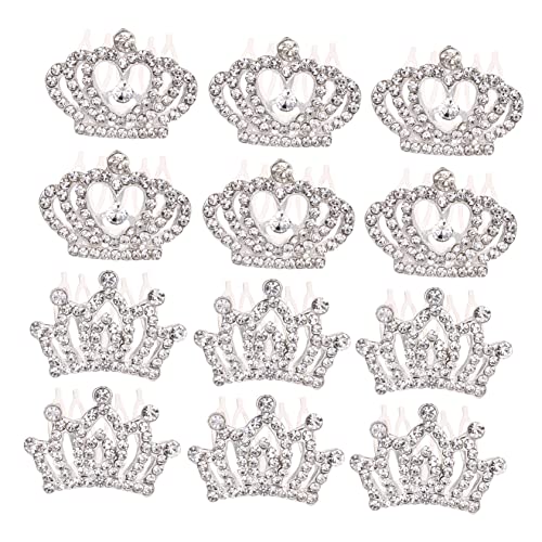 VICASKY 12 Stück Teiliges Haarkamm mit Eleganter Wasserdiamant Krone Leichtes Langlebiges Haarreif Zubehör für Party Fotoshooting und Alltag Bezaubernde Kopfschmuck für Mädchen Tragbar von VICASKY