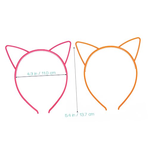 VICASKY 12 Stück Teiliges Katzenohren Haarbänder Weiche Leichte Haarschleifen für Mädchen Bequemes Stirnband für Party Karneval Kostümfest Zufällige Farben Geeignet für Zufällige Farbe von VICASKY