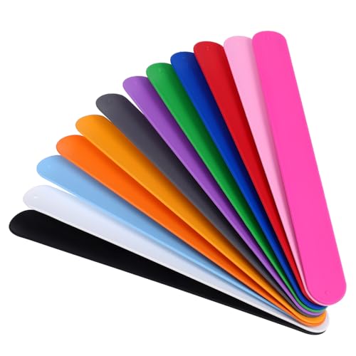 VICASKY 12 Stück Teiliges Silikon Slap-armbänder in Farben Flexible und Hautfreundliche Partyarmbänder für Kindergeburtstag Mitgebsel Dekorative und Praktische Wristbands für Events und von VICASKY