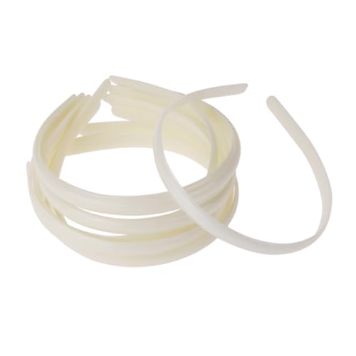 VICASKY 12 Stück Teiliges Unifarbene DIY Haarreifen aus Langlebigem Abs harz Breit Plastikfrei für Frauen und Mädchen Vielseitig Kombinierbar zu Jeans und Abendkleidung Elfenbeinfarben von VICASKY