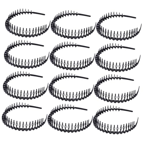 VICASKY 12 Stück Teiliges Unisex Haarreif mit Vielseitig Einsetzbar als Modisches Stirnband für Damen und Herren Schwarz zum Waschen Gesichts und Alltag Langlebiges Material und Feine von VICASKY