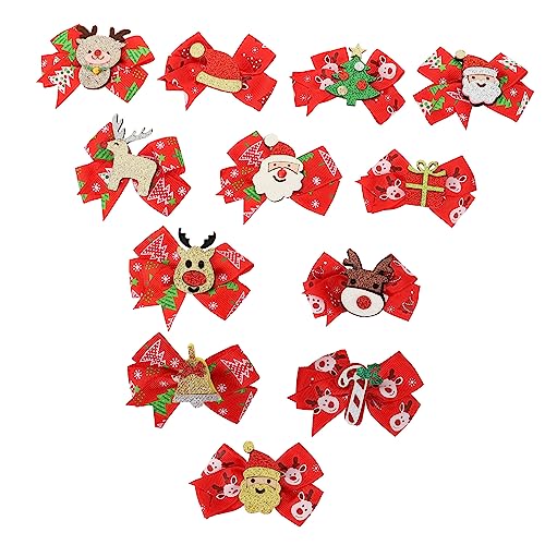 VICASKY 12 Stück Teiliges Weihnachts Haarspangen mit Schleifen Haarklammern für Damen Langlebig Weihnachtliches Design für Festliche Anlässe und Vielseitige Frisuren von VICASKY