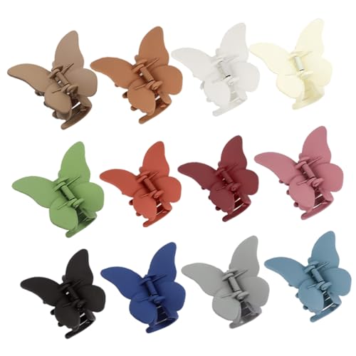 VICASKY 12 Stücke Schmetterlings Haarklammern für Dünnes und Dickes Haar Charmante Klammern für Damen Vielseitig Einsetzbare Haaraccessoires für Alltag und Besondere Anlässe von VICASKY
