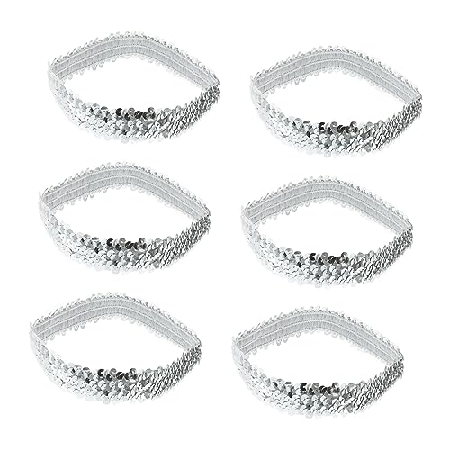 VICASKY 12stücke Pailletten-stirnband Mit Perlen Stirnband Für Mädchen Und Damen Haar-accessoire Für Frauen Elegant Und Praktisch Leicht Anzuziehen von VICASKY