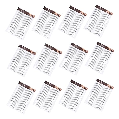 VICASKY 12blätter Augenbrauen Aufkleber Falsche Augenbrauen Tattoos Temporäre Tattoos Wasserfeste Aufkleber von VICASKY