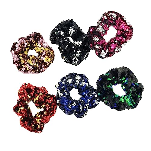 VICASKY 12stücke Blinkender Kopfschmuck Mit Pailletten Flash-zauberschlüssel-haargummis Elastische Pferdeschwanzhalter Stretch Haarseile Für Damen Und Mädchen Zufällige Farbe von VICASKY