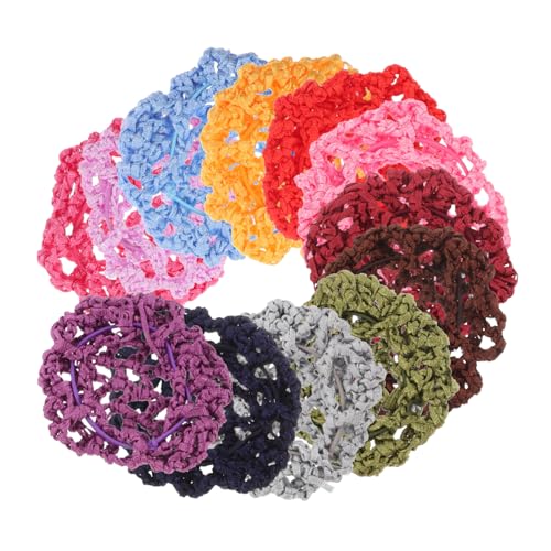 VICASKY 12stücke Haarnetze Für Balletttanz Unsichtbare Strick-haarnetze Elastischer Rand Netz Haarknoten Pferdeschwanzhalter Skating-snoods Für Mädchen von VICASKY