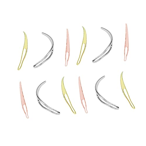 VICASKY 12stücke Haarverlängerung Häkelnadeln Schlaufennadeln Haken Nadelwerkzeug in Gold Silber Roségold Für Friseur Und Heimgebrauch von VICASKY