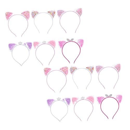 VICASKY 12stücke Katzenohren Haarreifen Für Junge Mädchen Mädchen Stirnband Aus Langlebigem Material Party Accessoire Für Halloween Weihnachten Und Geburtstage von VICASKY