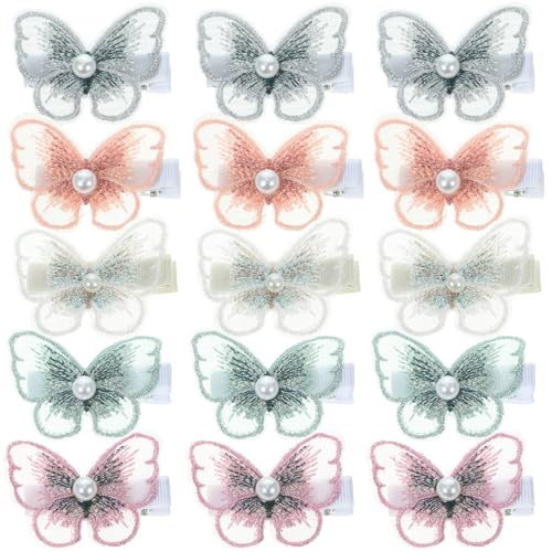 VICASKY 15stücke Schmetterling Haarspange Dekorative Kleine Haarspangen Haarschmuck Für Frauen Und Mädchen Netz-schmetterlings-haarspange Für Zeremonien Und Fotoshootings von VICASKY