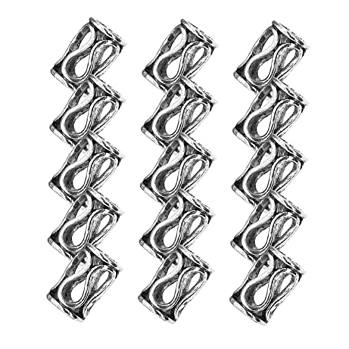 VICASKY 15 Stück Teiliges Dreadlocks Ringe Haarschmuck aus Vintage Diy Zubehör für Zöpfe Dreadlocks und Haarverzierungen Silber von VICASKY