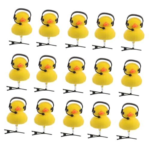 VICASKY 15 Stücke Niedlichen Cartoon Gelbe Ente Seite Clips 3d Tier Haar Pin Für Erwachsene Kinder Mädchen Festival Familie Party Haar Clips von VICASKY