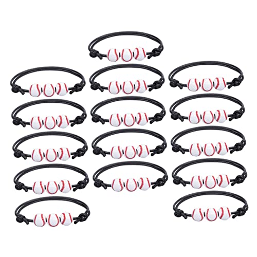 VICASKY 15stücke Teiliges Baseballarmband- Handgewebte Armbänder Mit Baseball-design Für Jungen Und Mädchen Modische Herren-accessoires Leicht Und Hautfreundlich von VICASKY