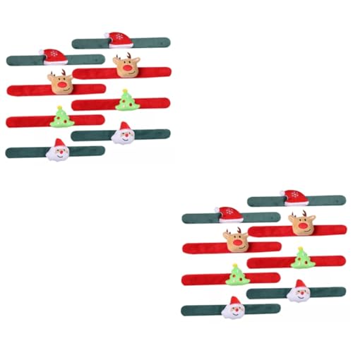 VICASKY 16 Stk Weihnachtsarmbänder für Kinder die weihnachtshütte tannenbaum Weihnachtsarmband für Kinder Urlaubsparty-Armband Weihnachts-Slap-Armbänder Schlagarmbänder für Kinder Hirsch von VICASKY