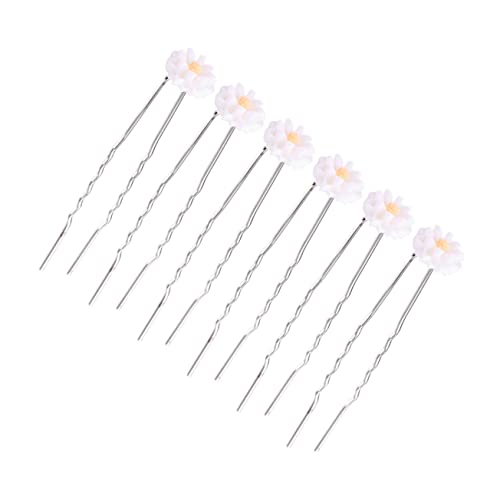 VICASKY 16 Stück Daisy Haarnadeln U-form Aus Resin Für Damen Und Mädchen Stilvolle Blumenhaarnadeln in Gelb Haarzubehör Für Hochzeiten Und Besondere Anlässe von VICASKY