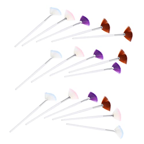 VICASKY 16 Stück Teiliges Make Up Pinselset mit Langem Holzgriff Synthetische Fasern Fan Form und Puder Weich und Langlebig für und Feines Make Up für Teenager Mädchen von VICASKY