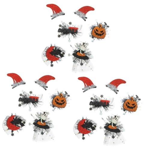 VICASKY 18 Stck. Teiliges Halloween Haarclip mit Designs Bunte Haarklammern für Erwachsene Dekorative Party Haarspangen mit Halloween Motiven Wie Kürbis Fledermaus Hexenhut und von VICASKY