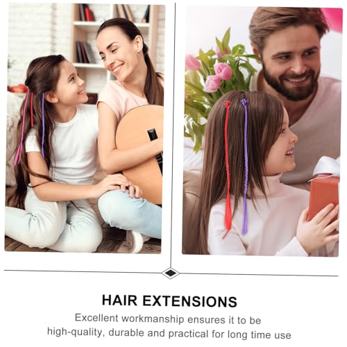 VICASKY 18 Stück Teiliges Haarschmuck Nylon Geflochtene Haarverlängerungen mit Clip Bunte Zopffrisur Haarschmuck für Mädchen Party Halloween Weihnachten von VICASKY