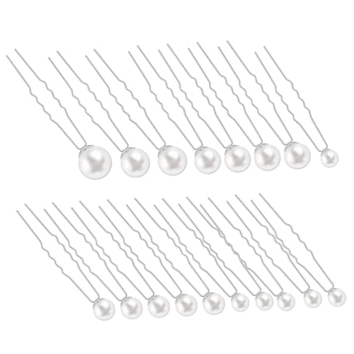 VICASKY 18stücke U-förmige Perlen-haarnadeln Haargabelstifte Für Brautschmuck Hochzeitshaarspangen Deko-haarspangen Für Damen von VICASKY