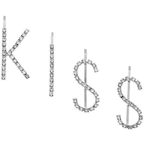 VICASKY Buchstaben Haarspangen Satz mit Strass Haaraccessoires für Mädchen Dekorative Haarnadeln Robust und Langlebig für Schule und Alltag von VICASKY