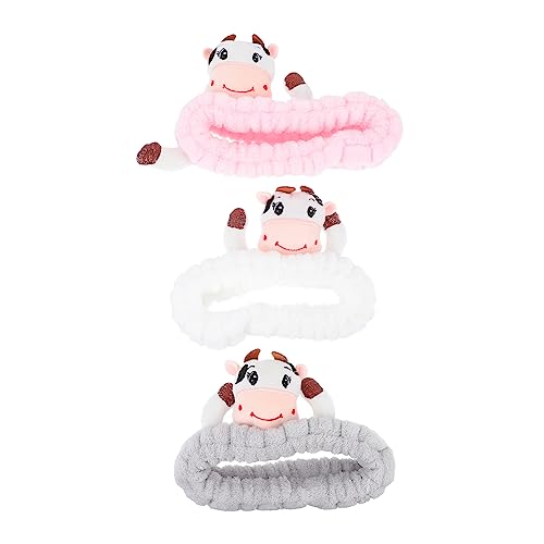 VICASKY 1Satz Cartoon Kuh Haarbänder Dehnbare Stirnbänder Für Gesichtswäsche Und Make Up Weiß Und Schöner Kopfschmuck Für Damen von VICASKY