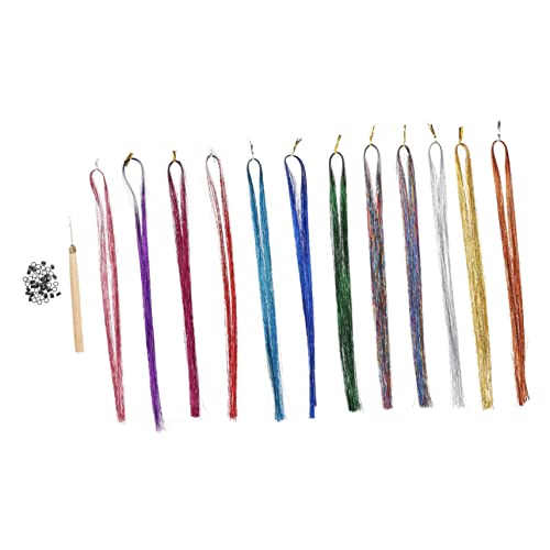 VICASKY 1Satz Haarverlängerungen Laminsel Haarsträhnen Für Frisuren Silikonclips Und Häkelnadel Für Partys Fotoshootings Und Cosplay von VICASKY