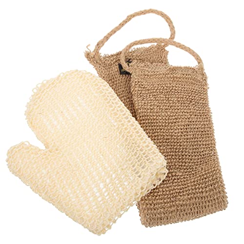 VICASKY 1Satz Rückenschrubber Teiliges Exfoliating Handtuch Handschuh aus Natürlichem Sisal Effektives Körperpeeling für Dusche und Bad für Männer und von VICASKY