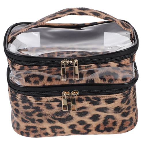 VICASKY 1stück Multifunktionale Kosmetiktasche Doppelter Für Damen Für Und Toilettenartikel Leopardendesign von VICASKY