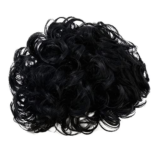 VICASKY 1Stück Herren Perücke Kurze Flauschige Lockige Synthetische Haarteil Shaggy Style Männliches Haar Hochwertige Kunstfaser Für Alltag Und Parties von VICASKY