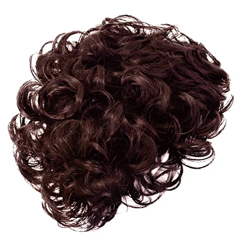 VICASKY 1Stück Herren Perücke aus Hitzebeständiger Kunstfaser Flauschige Cosplay Kopfbedeckung Tiefbraun Atmungsaktiv und Bequem für Kostümpartys und Halloween Wiederverwendbar von VICASKY