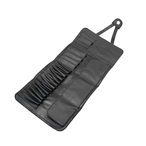 VICASKY Make Up Pinseltasche Tragbare Kosmetik Organizer Tasche PU Kosmetiktasche für 18 Pinsel Kompakt und Leicht Schwarz von VICASKY