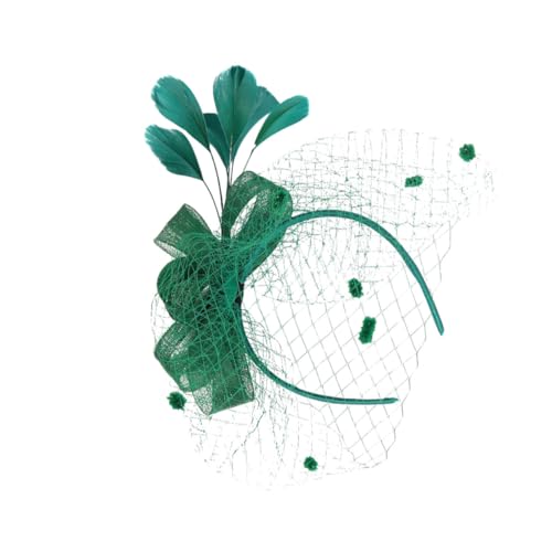 VICASKY 1Stück Kreativer Brautschmuck Haarreif Aus Netzstoff Mit Federn Haarschmuck Für Hochzeiten Und Fotoshootings Eleganter Kopfschmuck von VICASKY