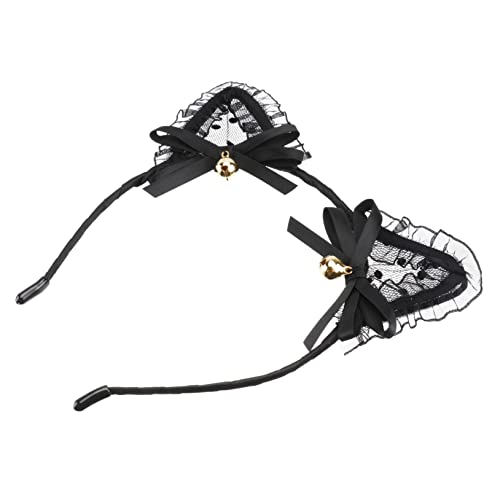 VICASKY 1stück Katzenohren Haarreif Mit Schleife Netz Und Spitzen-design Accessoire Für Cosplay Partys Und Kostüme Vielseitig Verwendbar Und Dehnbar von VICASKY