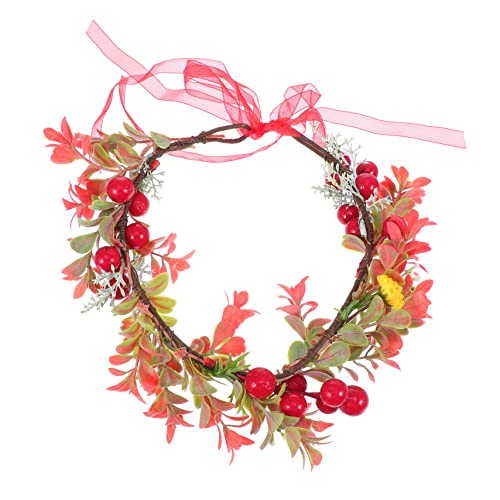 VICASKY Kunstkranz Kopfschmuck Weihnachten Urlaub Kranz Kopfschmuck Mädchen Kranz Mit Weihnachtlichen Elementen Aus Hochwertigem Langlebig Und Schön von VICASKY